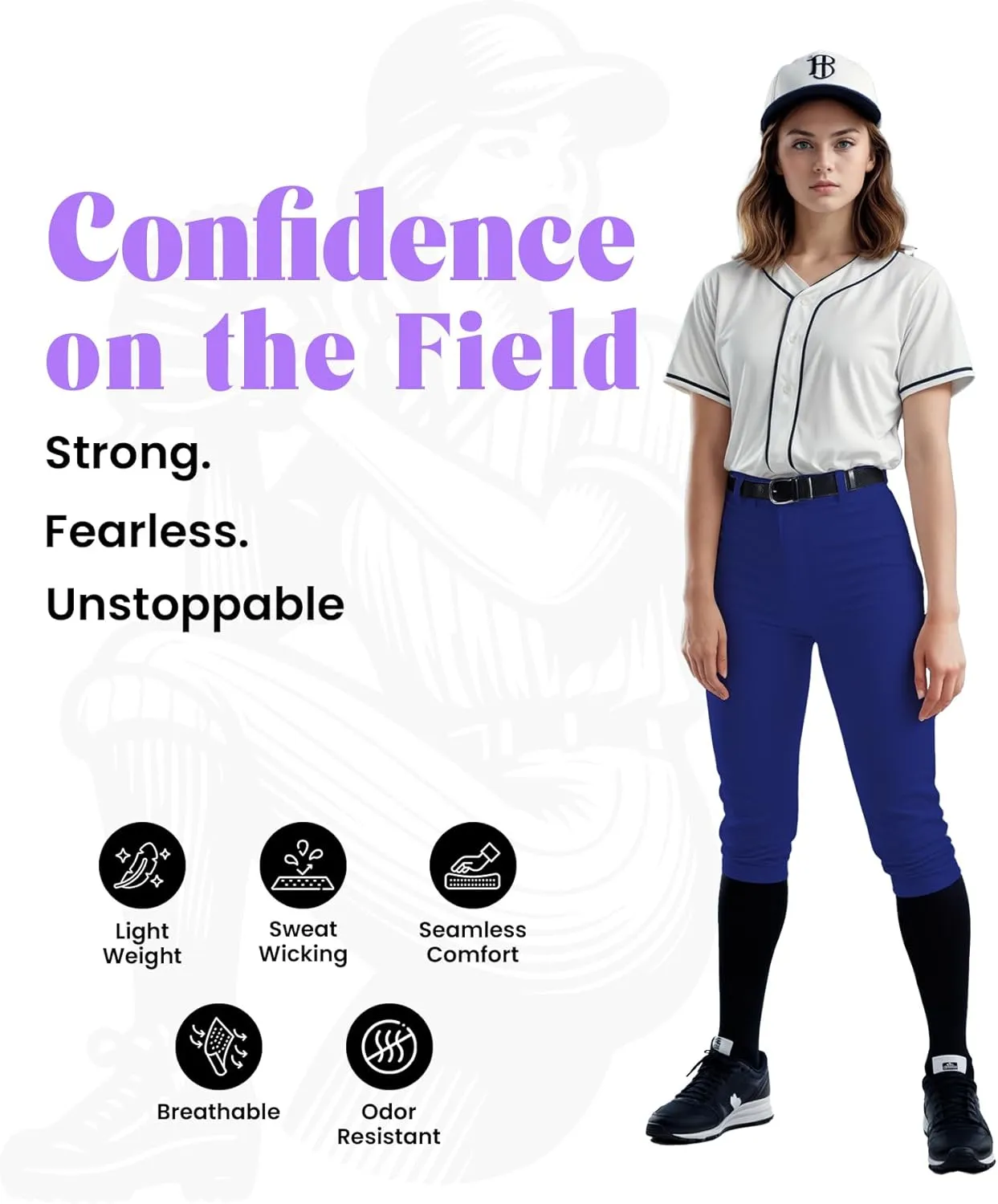 Exxact Sports Zipper Softball Pants for Women - Elastic Bottom Womens Softball Pants with Mesh Panels