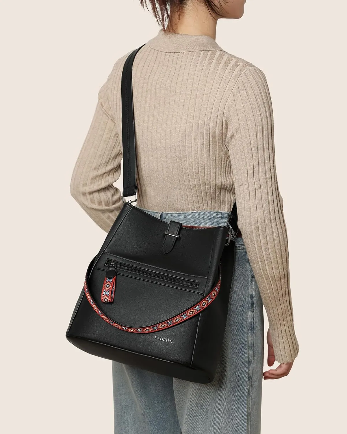 FADEON Bucket Bag for Women Purses and Handbags Designer Hobo Bags for Women Crossbody PU Leather Shoulder Bag Trendy