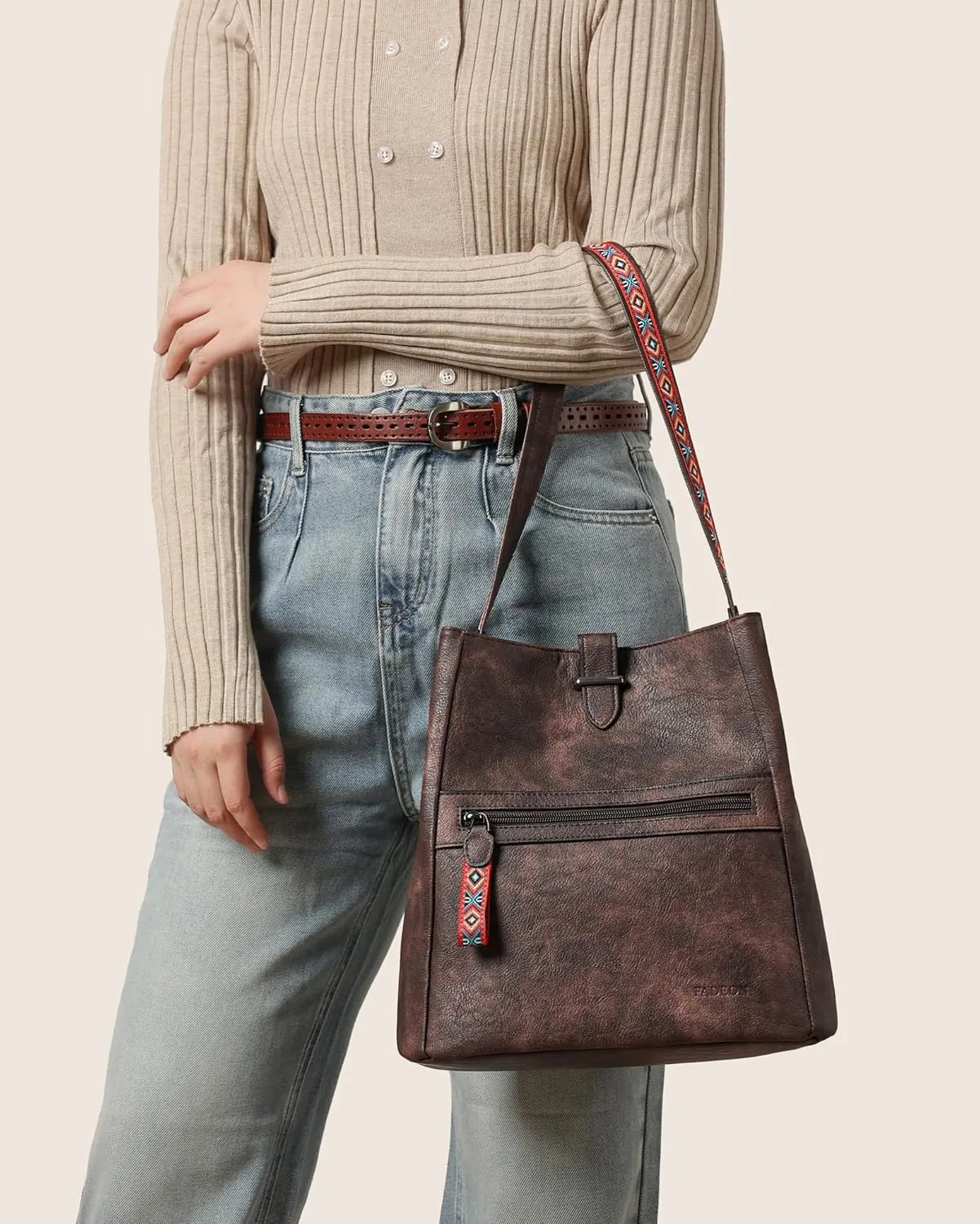 FADEON Bucket Bag for Women Purses and Handbags Designer Hobo Bags for Women Crossbody PU Leather Shoulder Bag Trendy