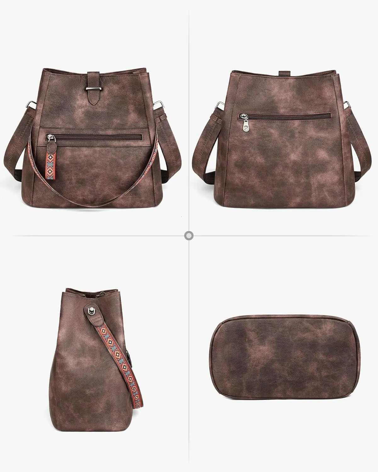 FADEON Bucket Bag for Women Purses and Handbags Designer Hobo Bags for Women Crossbody PU Leather Shoulder Bag Trendy