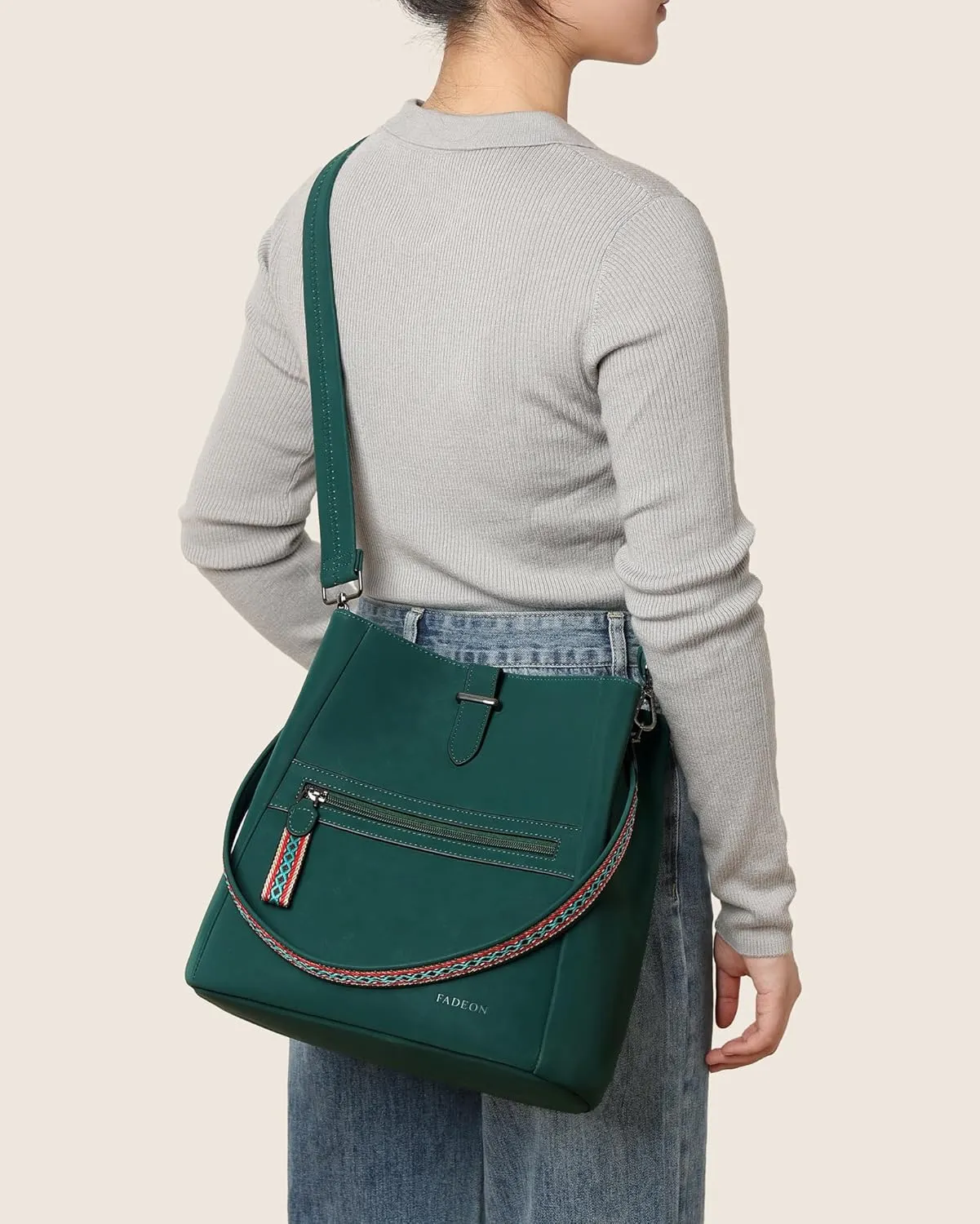 FADEON Bucket Bag for Women Purses and Handbags Designer Hobo Bags for Women Crossbody PU Leather Shoulder Bag Trendy