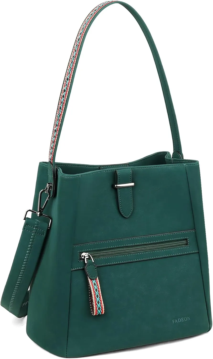 FADEON Bucket Bag for Women Purses and Handbags Designer Hobo Bags for Women Crossbody PU Leather Shoulder Bag Trendy