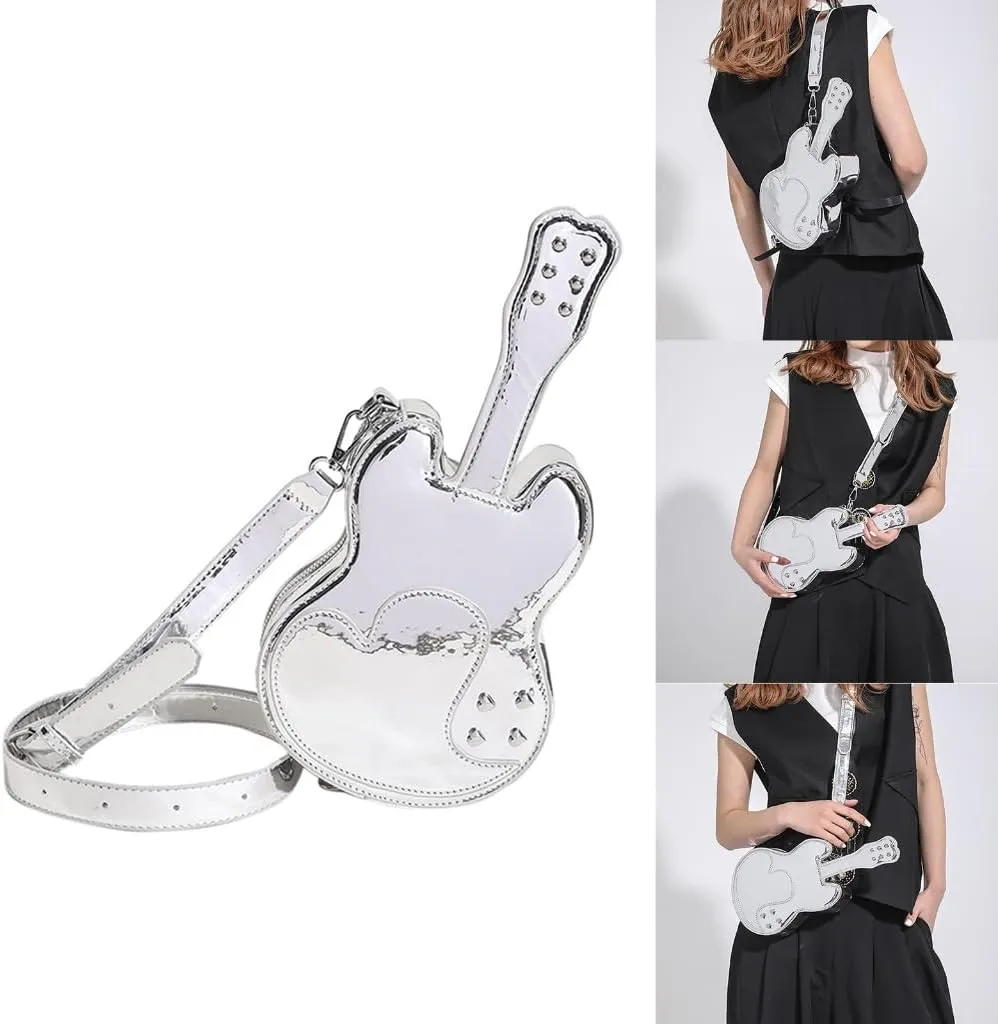Fashion Crossbody Bag for Women PU Leather Shoulder Bag Funny Violin Sling Bag Travel Satchel Bags