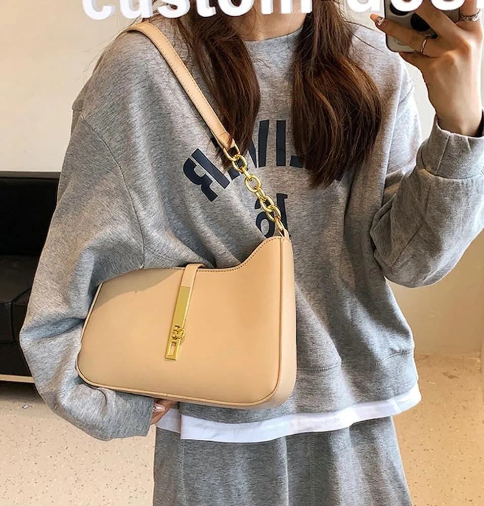 Fashion Vegan Leather Shoulder Bag for Women Handbags Purse Small Tote Bag Casual Top Handle Satchel 2024