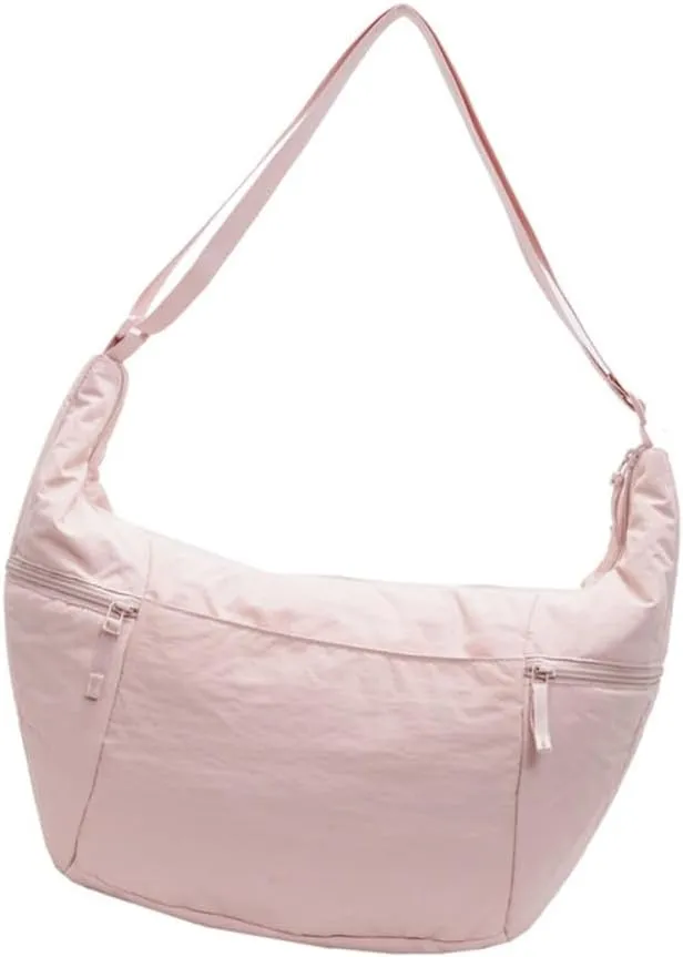 Fashionable Half Moon Crossbody Bag for Women Casual Satchel Practical Nylon Shoulder Bags for Everyday Needs