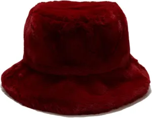 Faux Fur Bucket Hat Fluffy Fuzzy Warm Hats Plush Fisherman Cap Winter Fedora Hats for Women