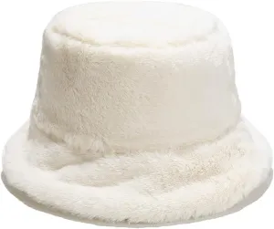 Faux Fur Bucket Hat Fluffy Fuzzy Warm Hats Plush Fisherman Cap Winter Fedora Hats for Women