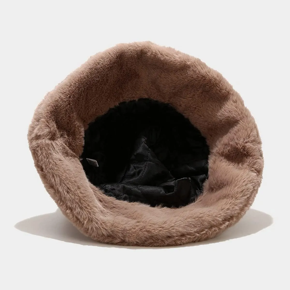 Faux Fur Bucket Hat Fluffy Fuzzy Warm Hats Plush Fisherman Cap Winter Fedora Hats for Women