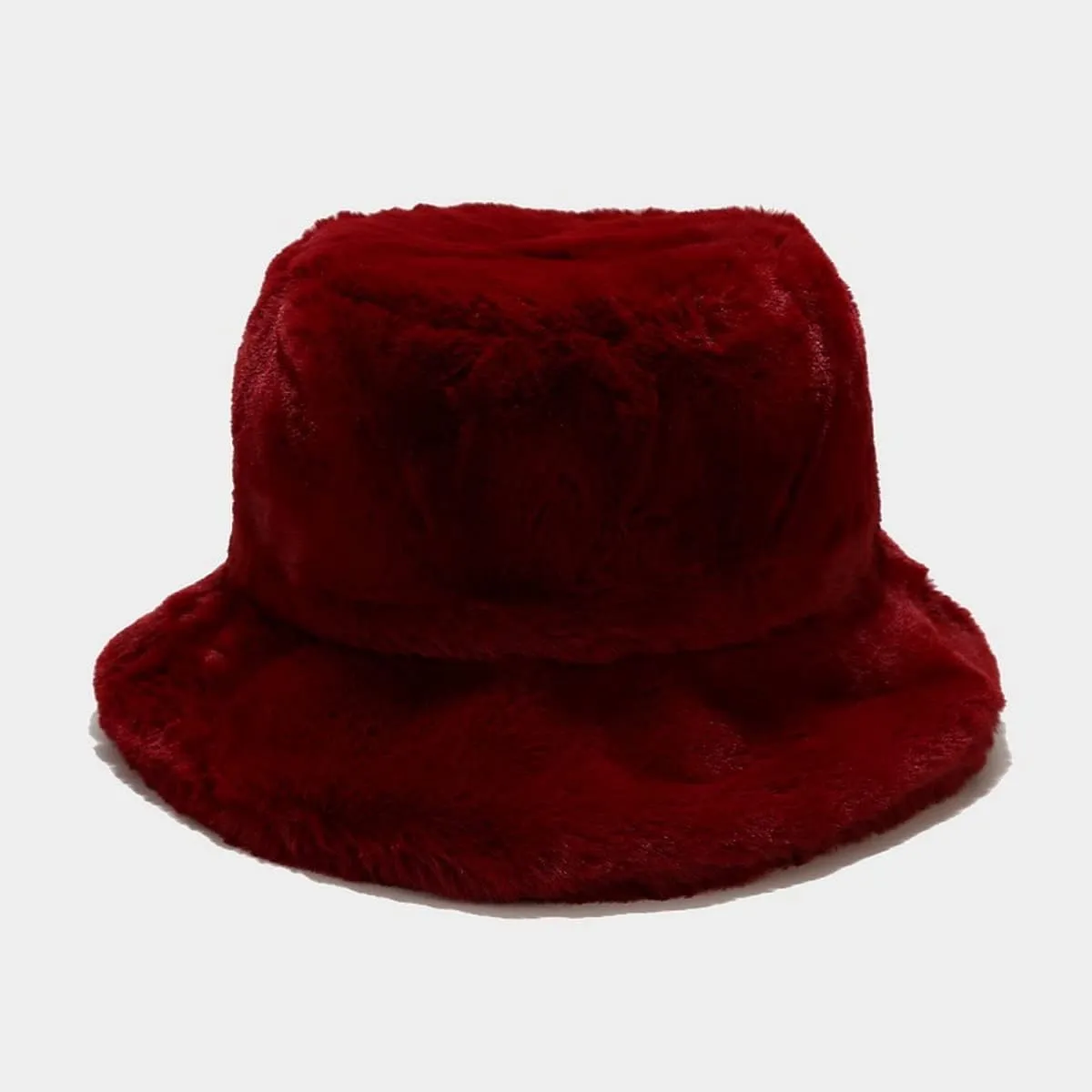 Faux Fur Bucket Hat Fluffy Fuzzy Warm Hats Plush Fisherman Cap Winter Fedora Hats for Women