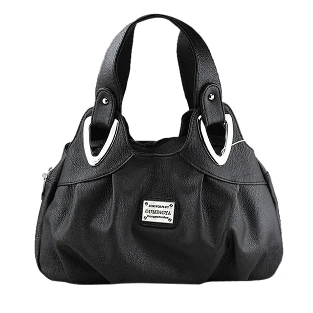 FGGS-Fashion handbag Women PU leather Bag Tote Bag Printing Handbags Satchel -Dream safflower   white Handstrap