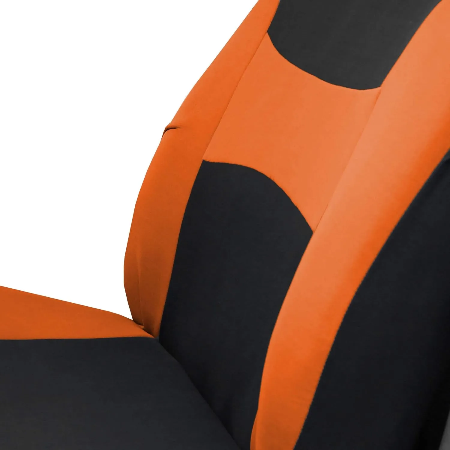 FH Group Car Seat Cover Light Breezy Automotive Seat Covers Flat Foam Padding Cloth Full Set Orange Seat Covers, Airbag and Split Rear Universal Fit Interior Accessories for Cars Trucks and SUV