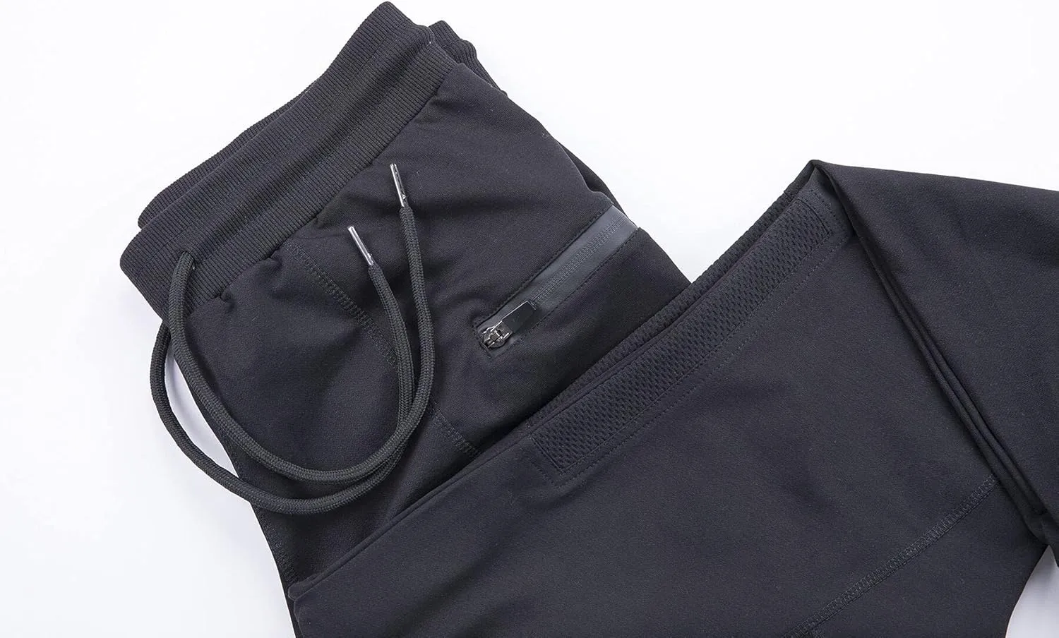 FIRSTGYM Mens Joggers Sweatpants Slim Fit Workout Training Thigh Mesh Gym Jogger Pants with Zipper Pockets