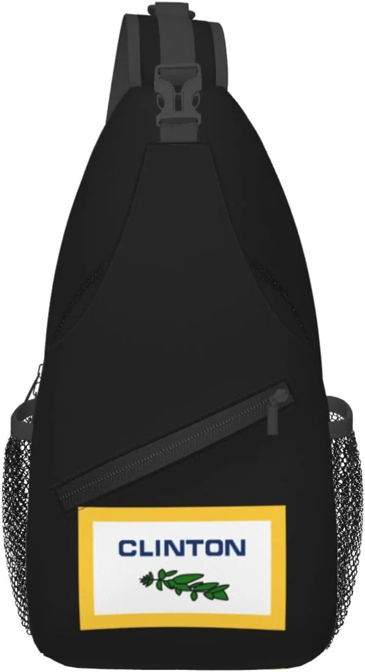 Flag Of Clinton County, Michigan Crossbody Bags For Women Men Chest Backpack Gym Shoulder Bag Travel Outdoor Sports Casual Crossbody Bags