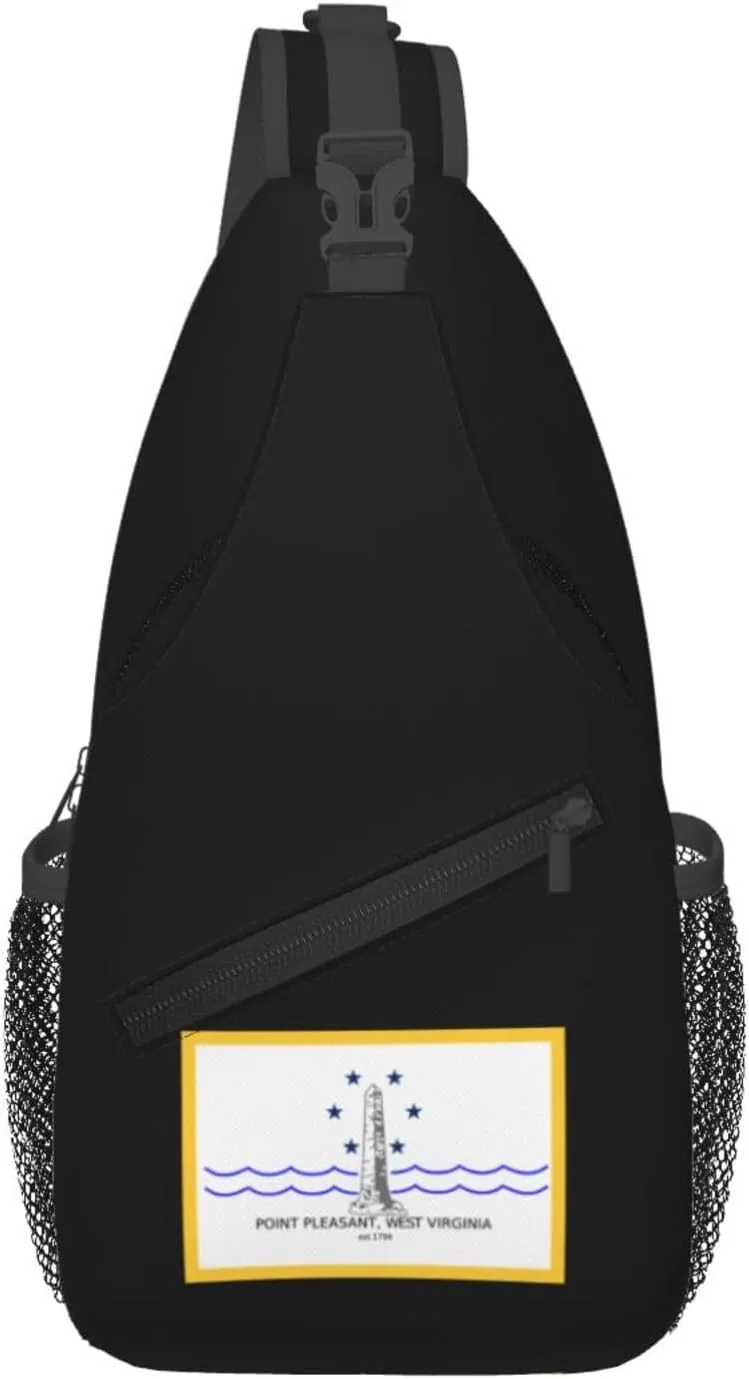 Flag Of Point Pleasant, West Virginia Crossbody Bags For Women Men Chest Backpack Gym Shoulder Bag Travel Outdoor Sports Casual Crossbody Bags
