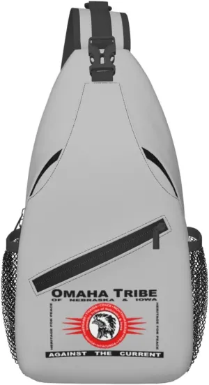Flag Of The Omaha Tribe Of Nebraska & Iowa Crossbody Bags For Women Men Chest Backpack Gym Shoulder Bag Travel Outdoor Sports Casual Crossbody Bags