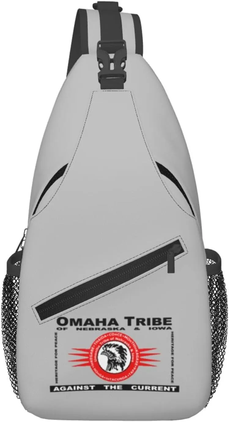 Flag Of The Omaha Tribe Of Nebraska & Iowa Crossbody Bags For Women Men Chest Backpack Gym Shoulder Bag Travel Outdoor Sports Casual Crossbody Bags