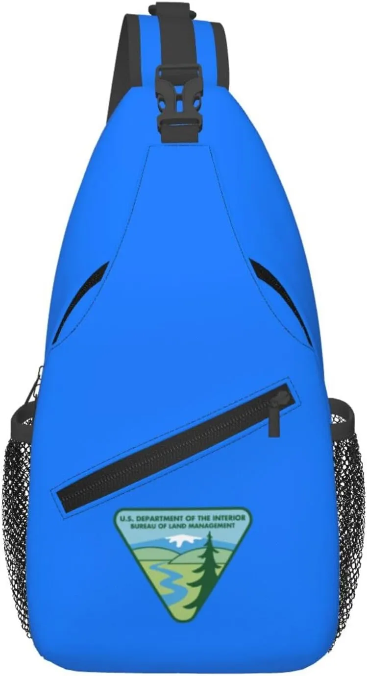 Flag of the United States Bureau of Land Management Crossbody Bags For Women Men Chest Backpack Gym Shoulder Bag Travel Outdoor Sports Casual Crossbody Bags