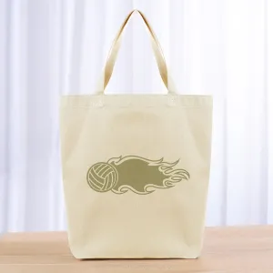Flaming Volleyball Ball Tote Bag - khaki