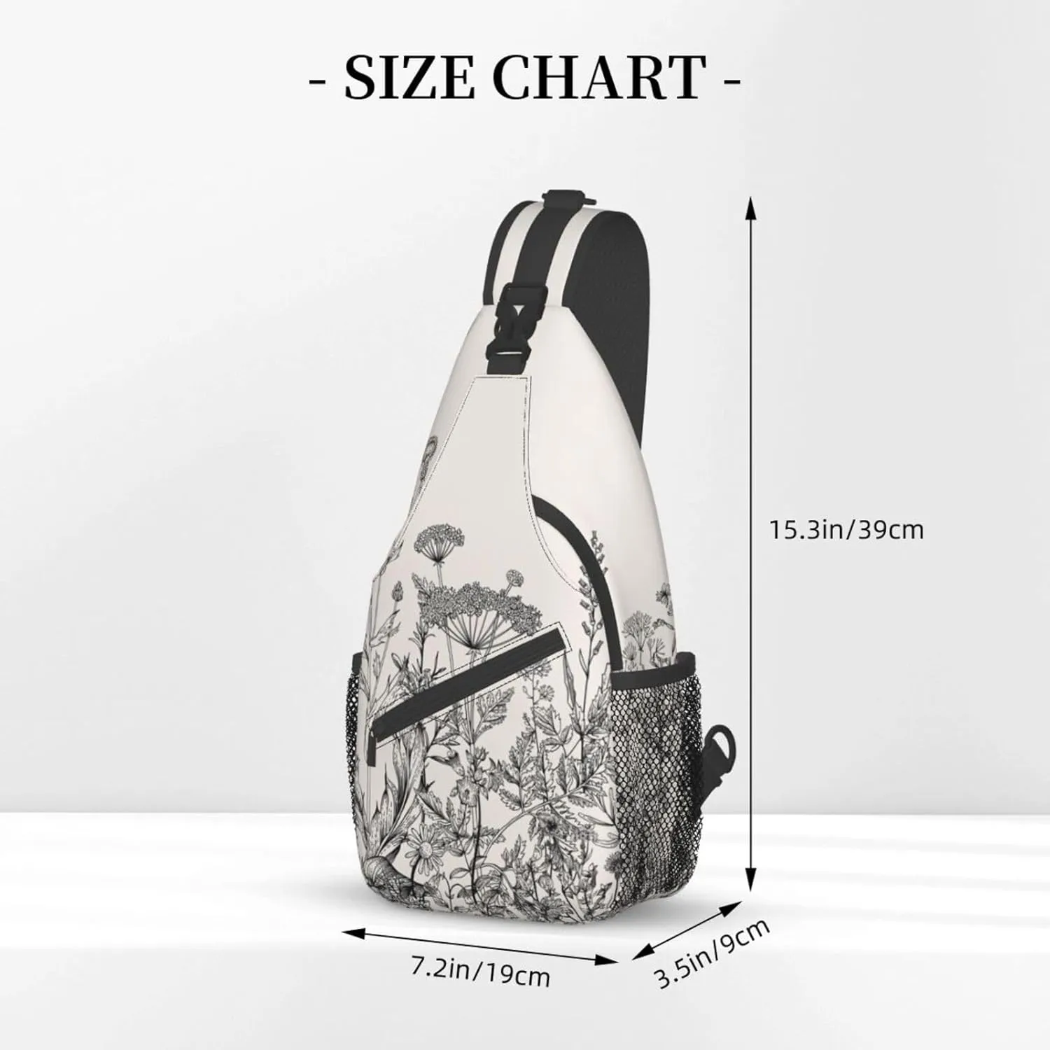 Flamingo Bird Round Leaves Unisex Crossbody Backpack Travel Hiking Casual Chest Bags Lightweight Fashion