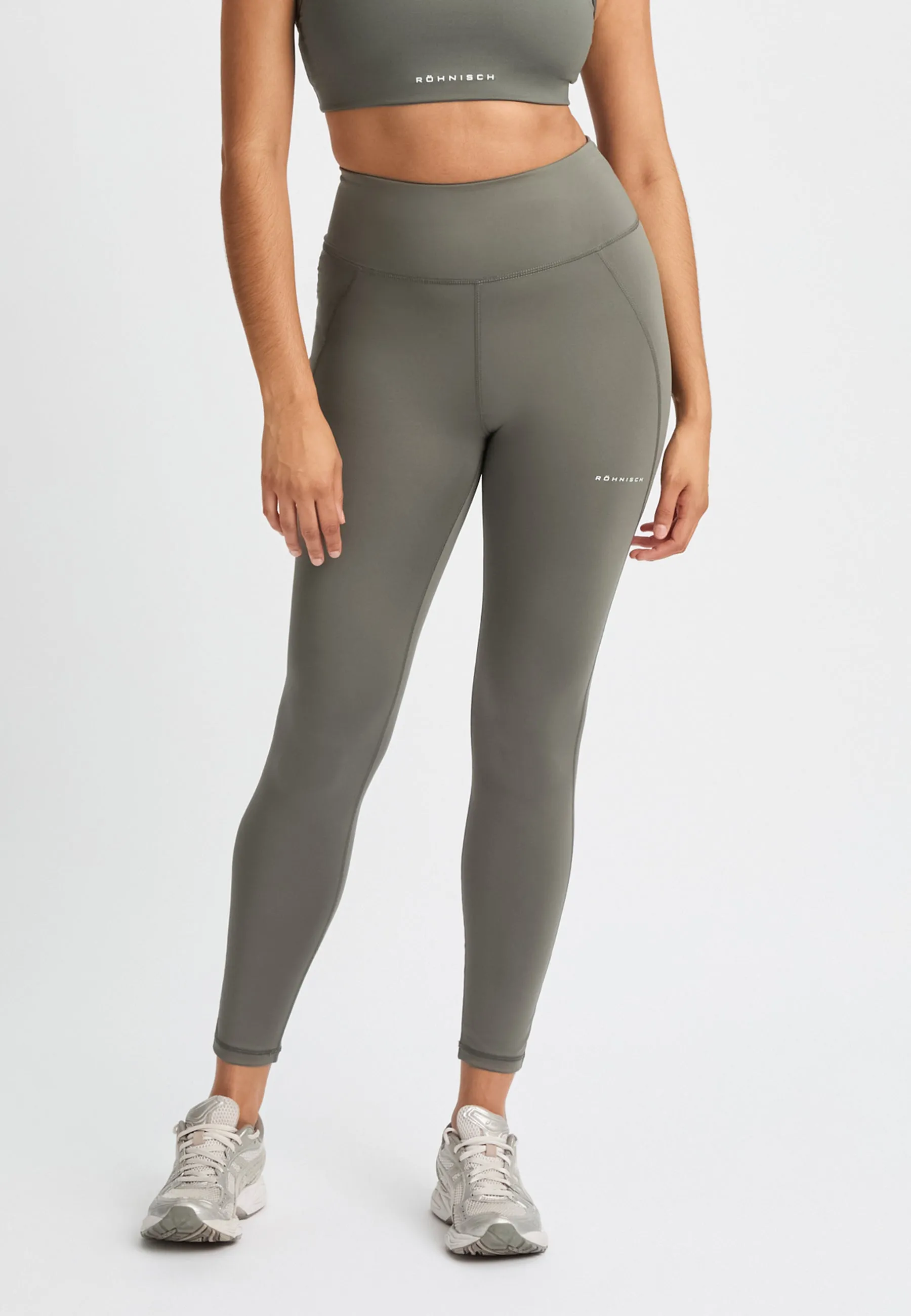 flattering high waist tights - gunmetal