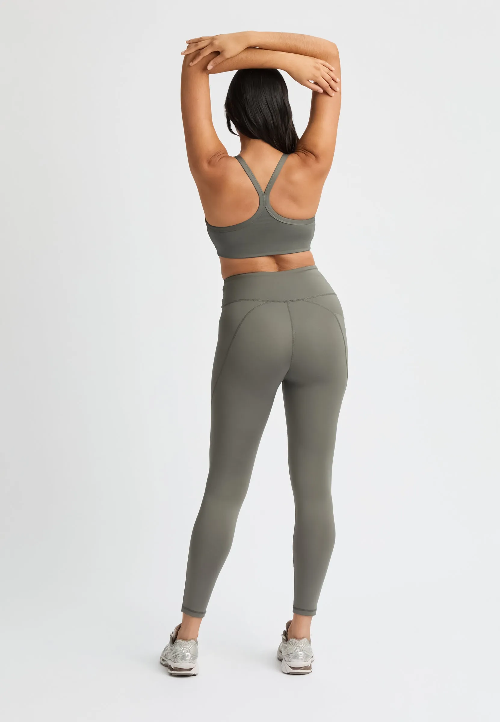 flattering high waist tights - gunmetal