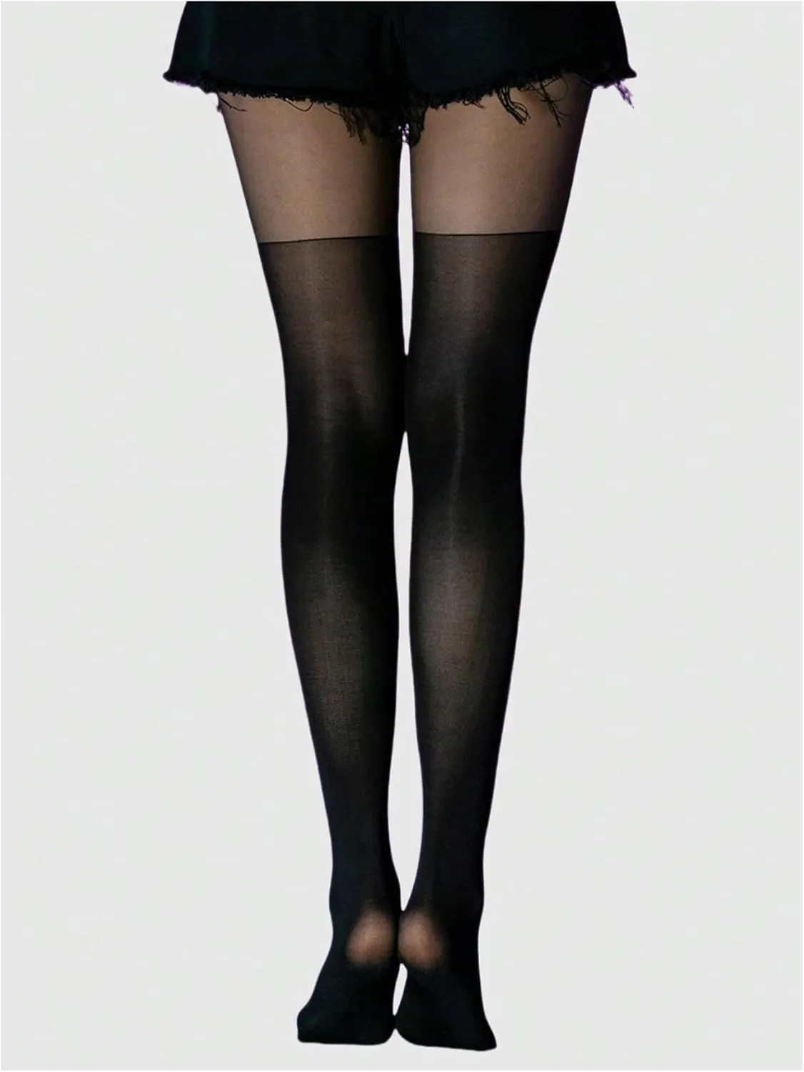 Floerns Women's Bow Mesh Sheer Tights Cute Suspender High Stockings