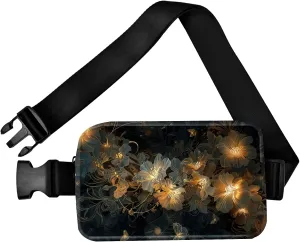 Floral Fanny Pack Travel Belt Bag Fashion Crossbody Bags for Women Waist Pack Lightweight with Adjustable Strap