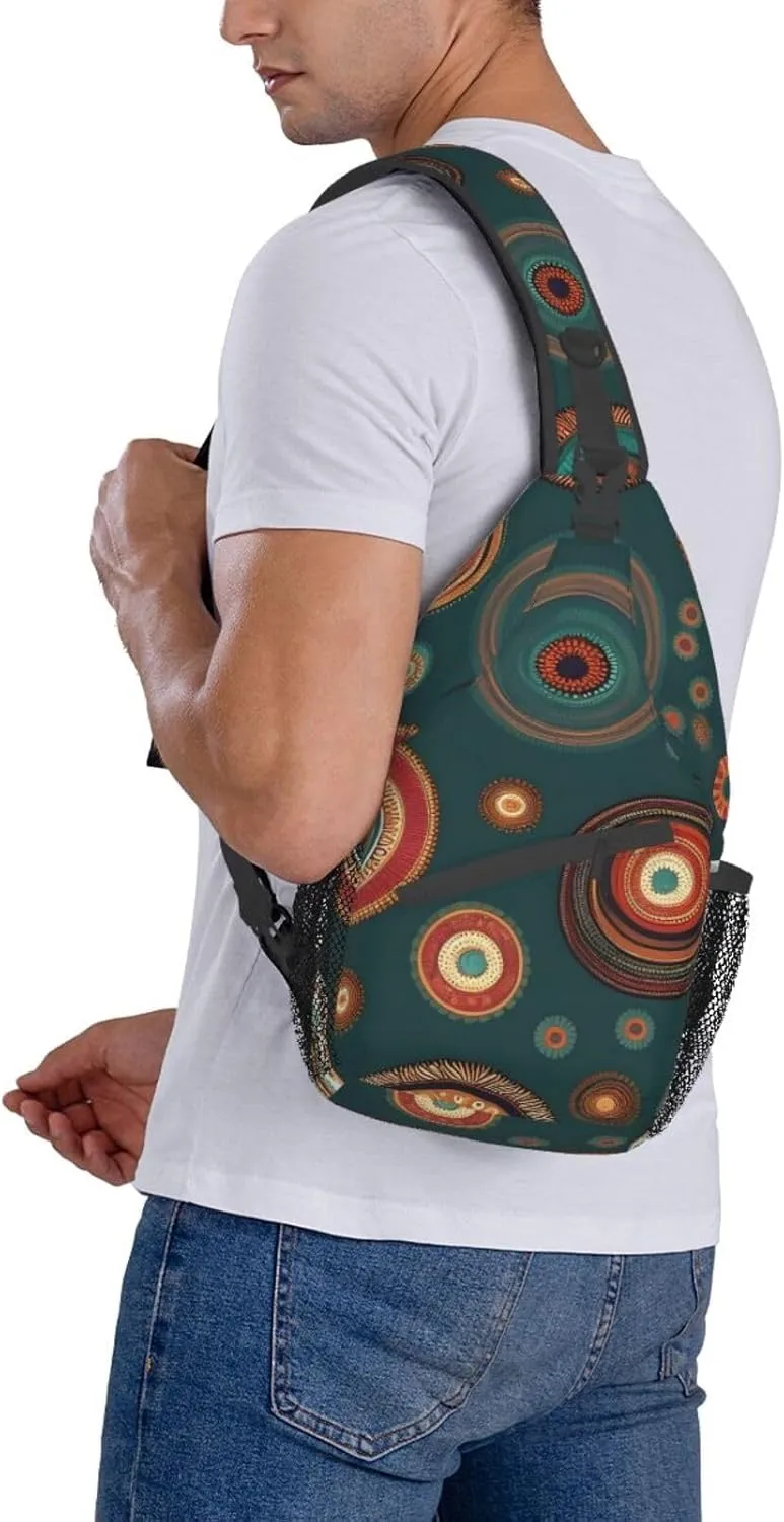 Flowers Skull Ornamental Pattern Unisex Daypack Chest Pack â€“ Lightweight & Stylish Hiking Rucksack, Versatile Messenger Bag