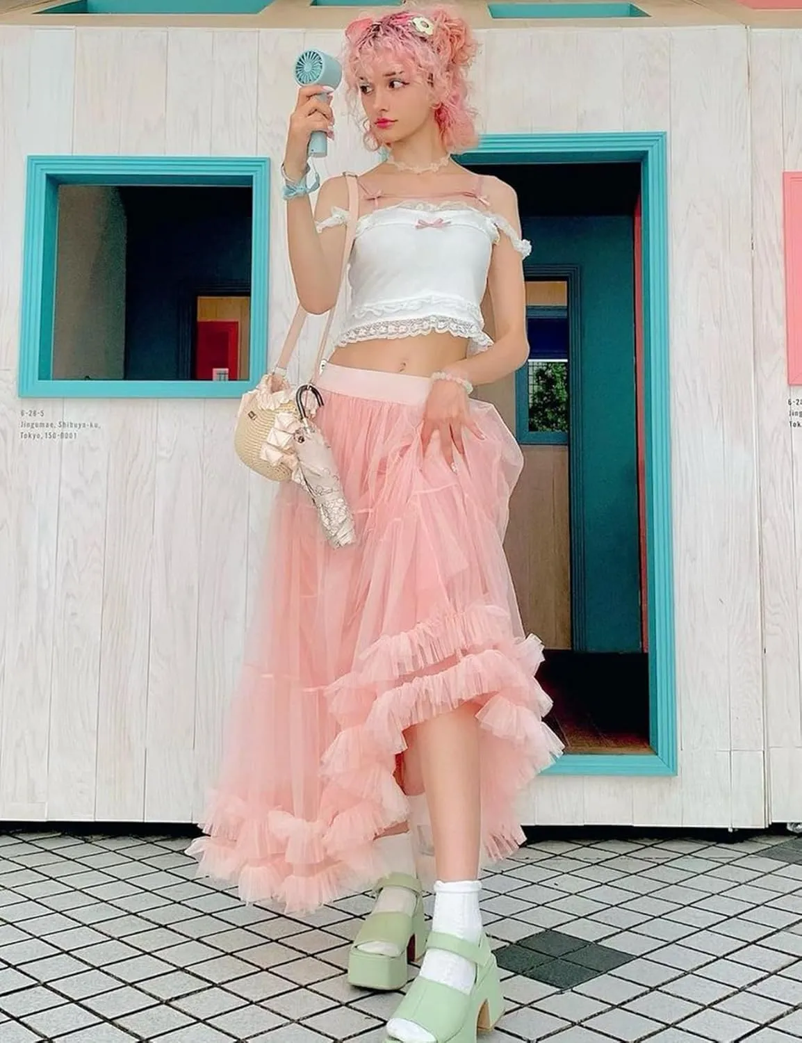 Flygo Women's Maxi Tulle Skirt Long Tiered A Line Mesh Tutu Fairy High Elastic Waist Pleated Layered Skirts
