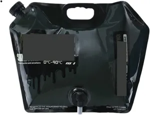 Folding Portable Bucket 8/10/12L Camping Container Folding Bucket No Leakage Large-Capacity Bag Collapsible Pouch with Faucet Outdoor (Color : Black-8L)