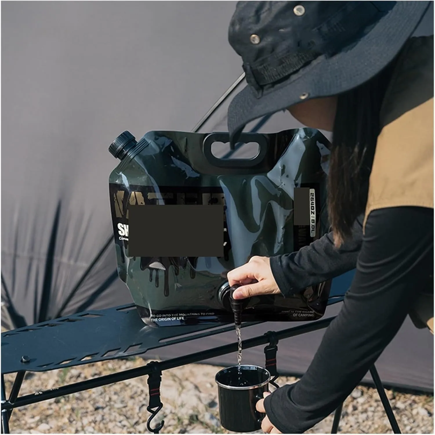 Folding Portable Bucket 8L Camping Bag Portable Folding Bucket Large Container Outdoor Travel Collapsible Pouch Can Camping