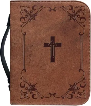 FOR U DESIGNS Christian Bible Bags for Men Women with Handle, Bible Carrying Case with Bookmark, Classic Bible Protective Church Bags Size 2XL