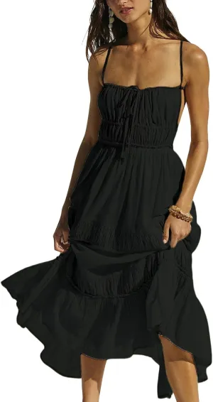 ForeMode Summer Deep V Neck Bohemian Women Mini Short Dress Backless Beach Boho Dress