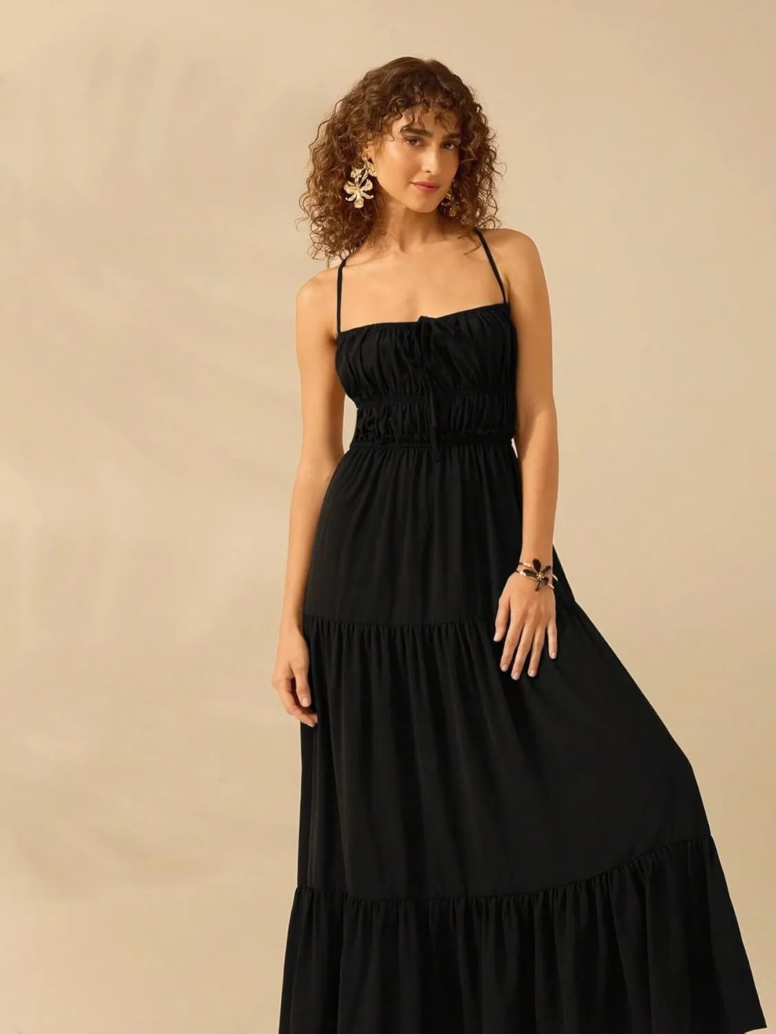 ForeMode Summer Deep V Neck Bohemian Women Mini Short Dress Backless Beach Boho Dress