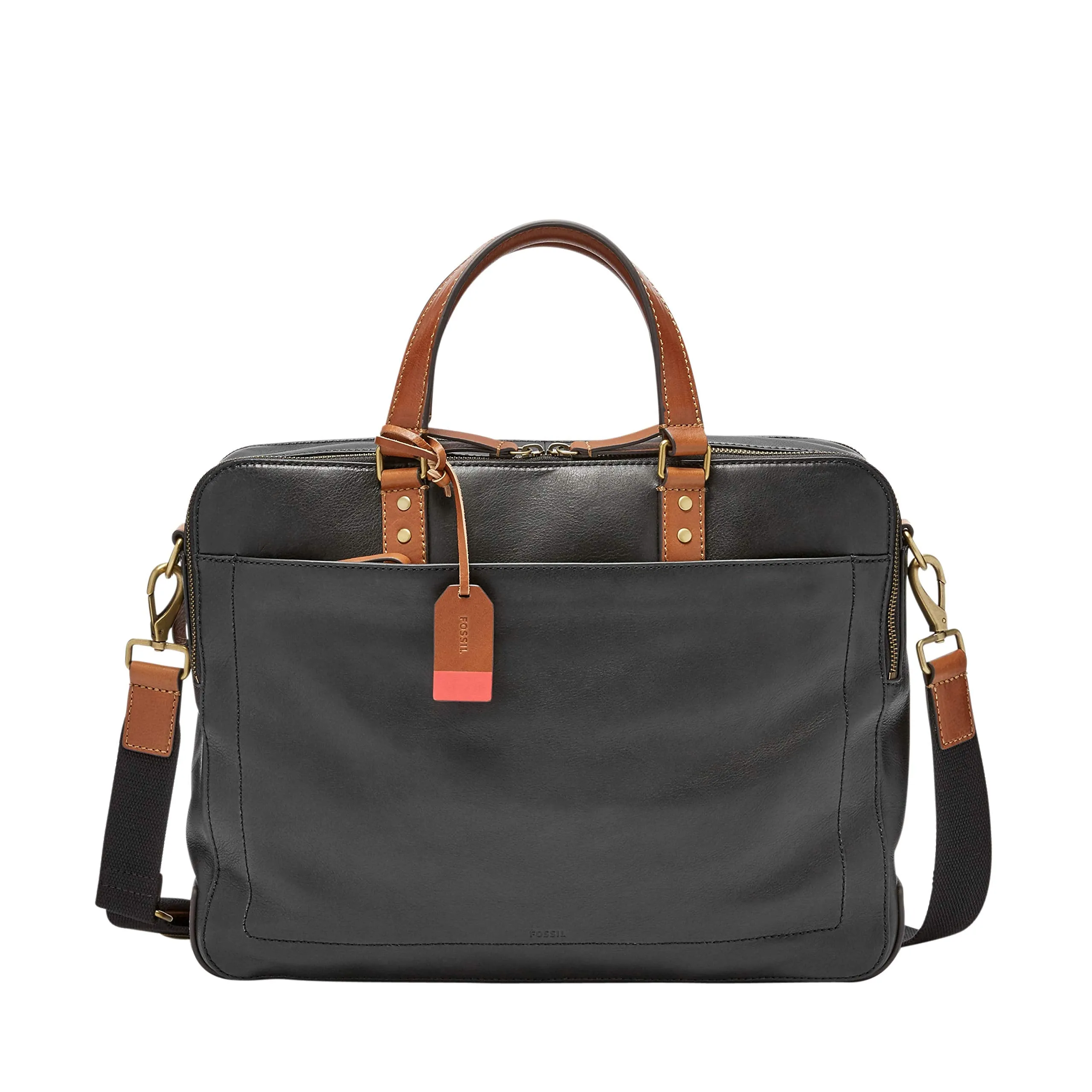 Fossil Messenger Bag Black 15.5''L x 3.5''W x 12''H