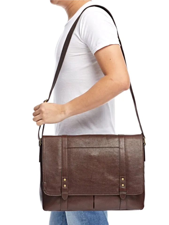 Fossil SBG1130200 Travis Messenger Brown Leather Bag