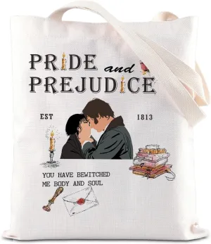 FOTAP Pride Prejudice Inspire Merch Pride Prejudice Book Lover Gift Pride Literary Book Handbag Elizabeth and Darcy Gift