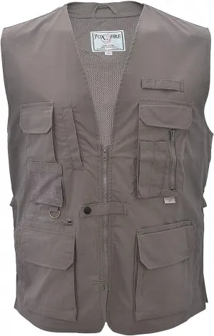 Foxfire Men's Utility Hiking Safari Vest for Travel, Photo, and Outdoor Wear with Pockets, Cotton