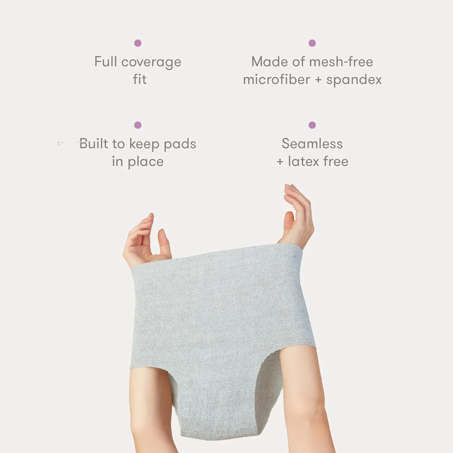 Frida Mom Women's Postpartum Underwear for C-Section Recovery, Disposable High Waist, Seamless with Stretchy Support, Postpartum Essentials, Size Regular (Waist 28"-42" Stretched), 8 Count, Gray