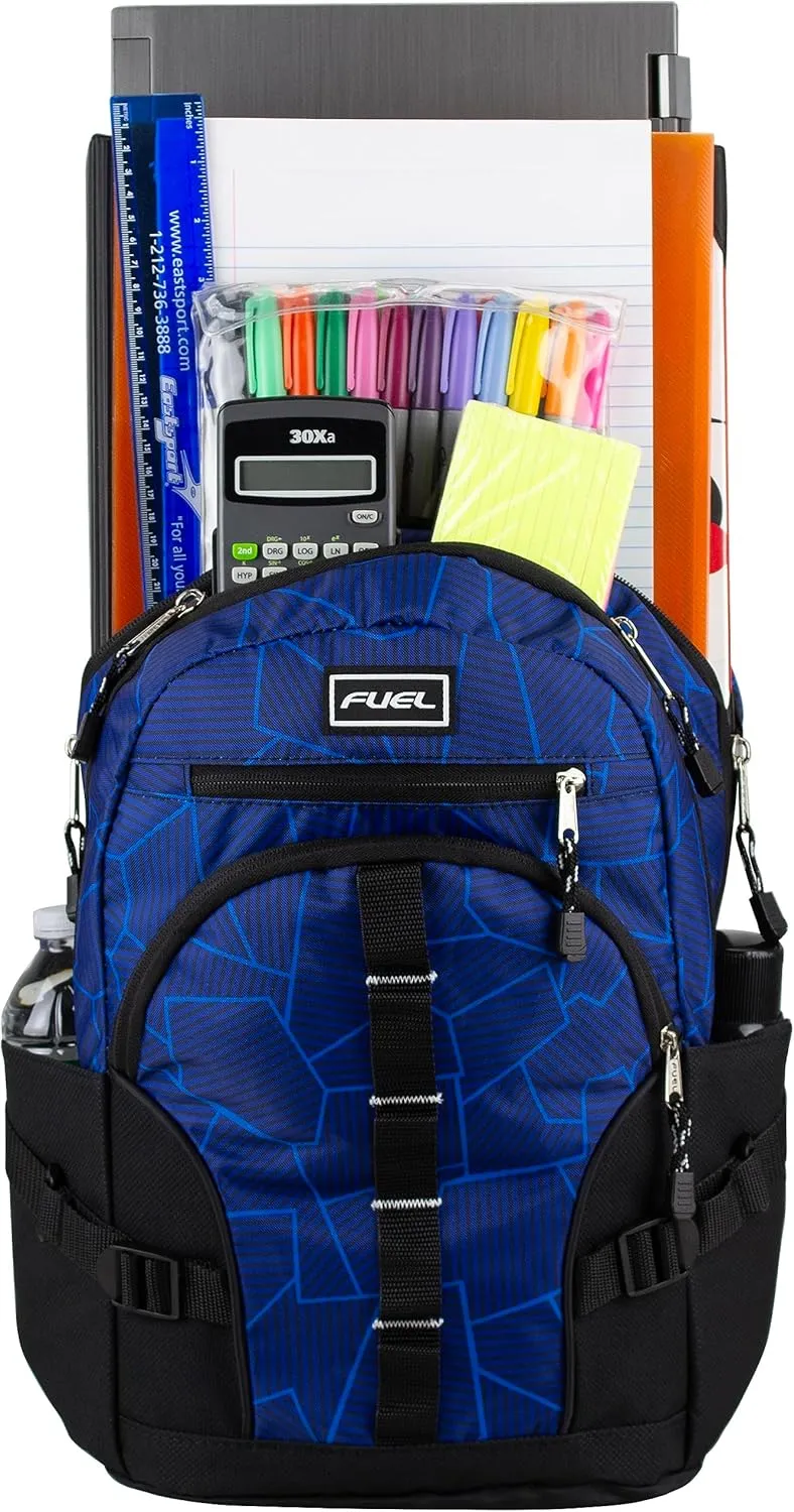 FUEL Hiking Laptop Backpack, College Bookbag, Travel Daypack with 5 Compartments, Dynamo Tech Pocket, 18.5 Inches