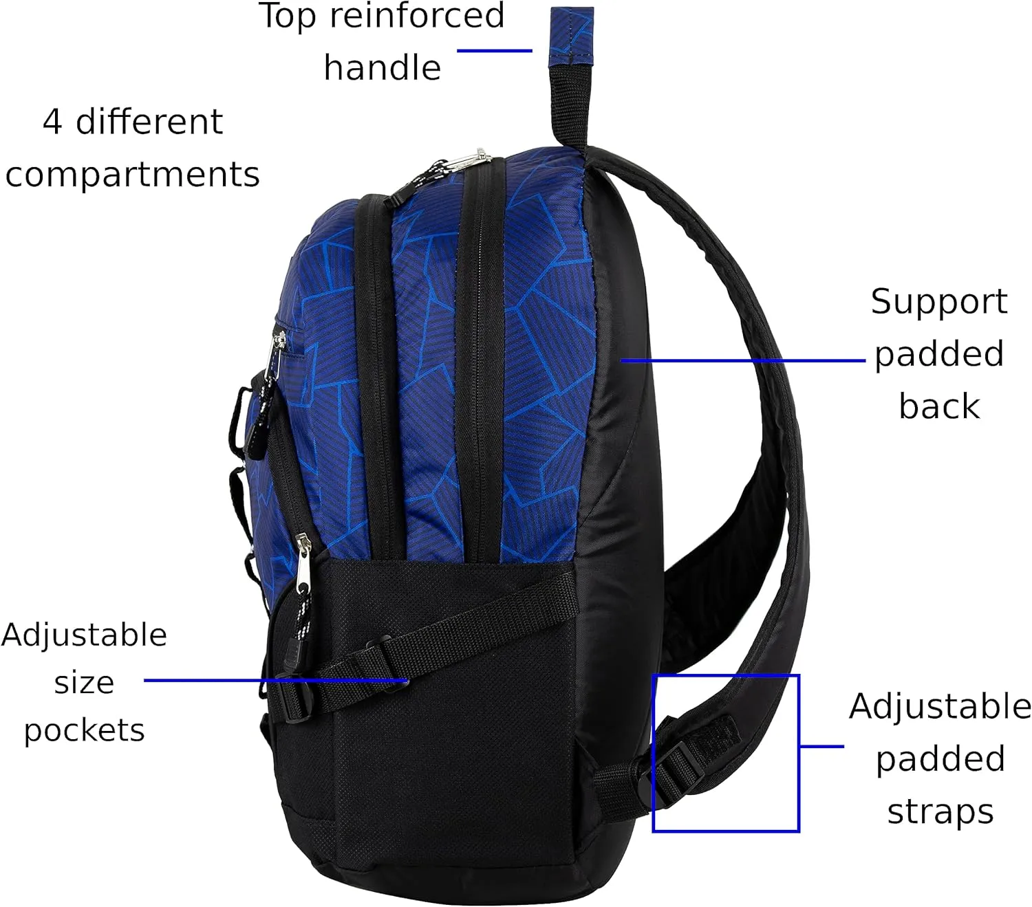 FUEL Hiking Laptop Backpack, College Bookbag, Travel Daypack with 5 Compartments, Dynamo Tech Pocket, 18.5 Inches