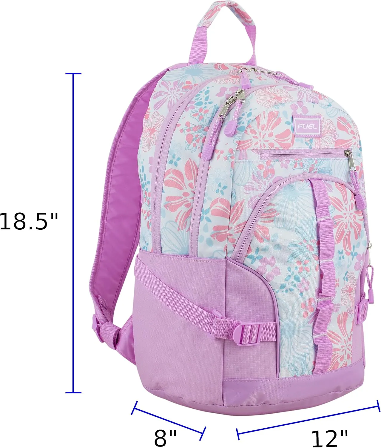 FUEL Hiking Laptop Backpack, College Bookbag, Travel Daypack with 5 Compartments, Dynamo Tech Pocket, 18.5 Inches