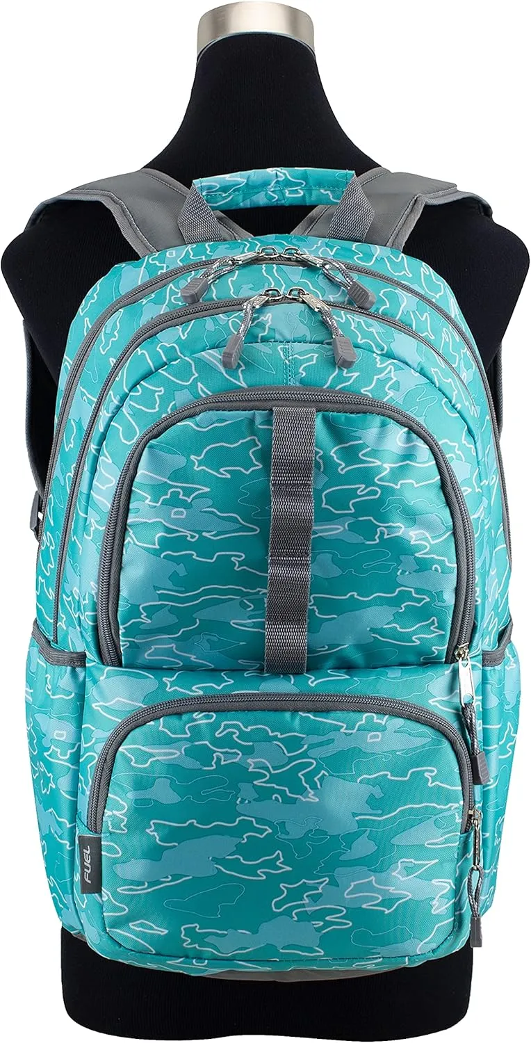 FUEL Hiking Laptop Backpack, College Bookbag, Travel Daypack with 5 Compartments, Dynamo Tech Pocket, 18.5 Inches