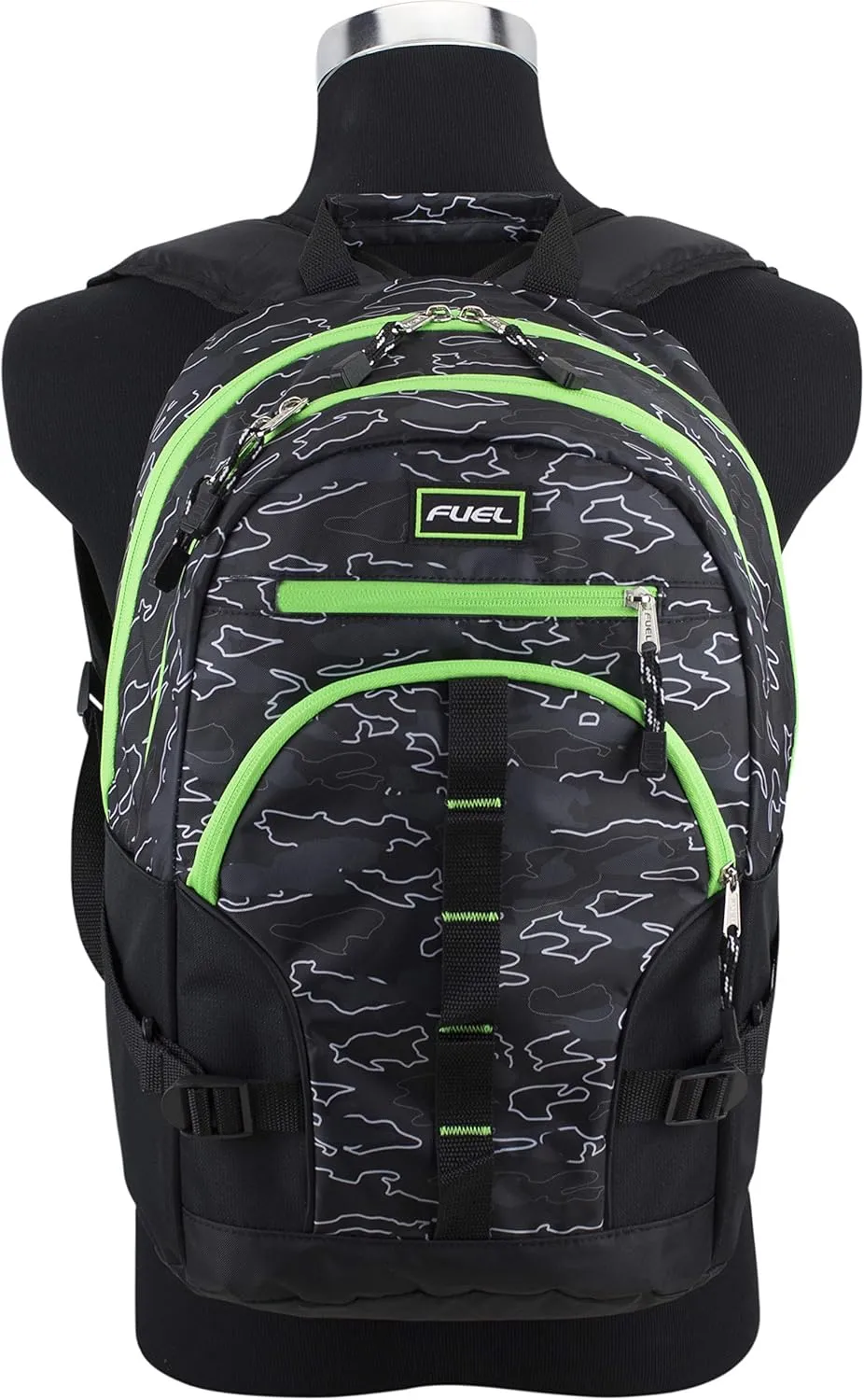 FUEL Hiking Laptop Backpack, College Bookbag, Travel Daypack with 5 Compartments, Dynamo Tech Pocket, 18.5 Inches