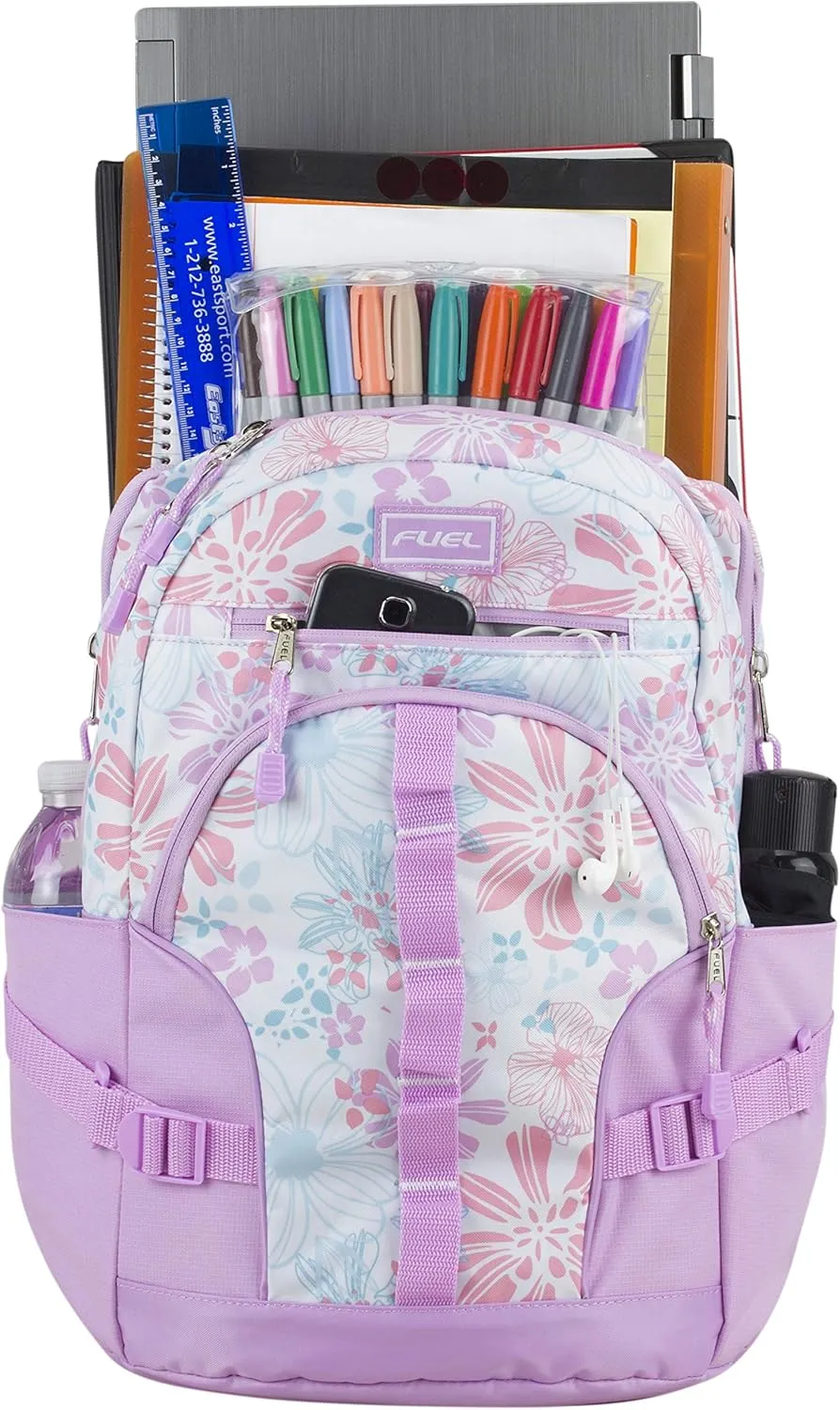 FUEL Hiking Laptop Backpack, College Bookbag, Travel Daypack with 5 Compartments, Dynamo Tech Pocket, 18.5 Inches