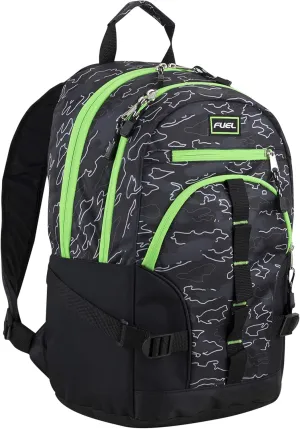 FUEL Hiking Laptop Backpack, College Bookbag, Travel Daypack with 5 Compartments, Dynamo Tech Pocket, 18.5 Inches