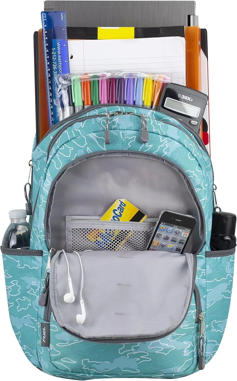 FUEL Hiking Laptop Backpack, College Bookbag, Travel Daypack with 5 Compartments, Dynamo Tech Pocket, 18.5 Inches