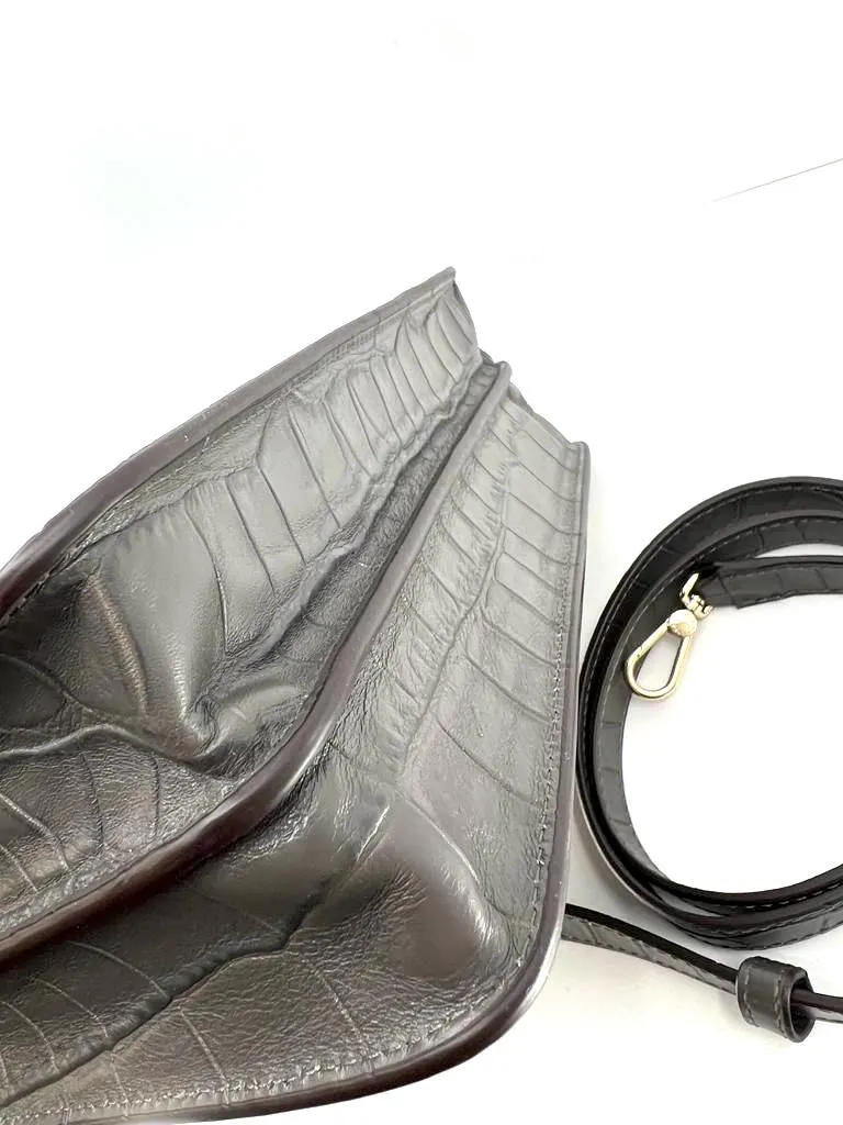 FURLA MINI TOP HANDLE BAWTLND MAMO CROC EMBOSSED LEATHER BAG