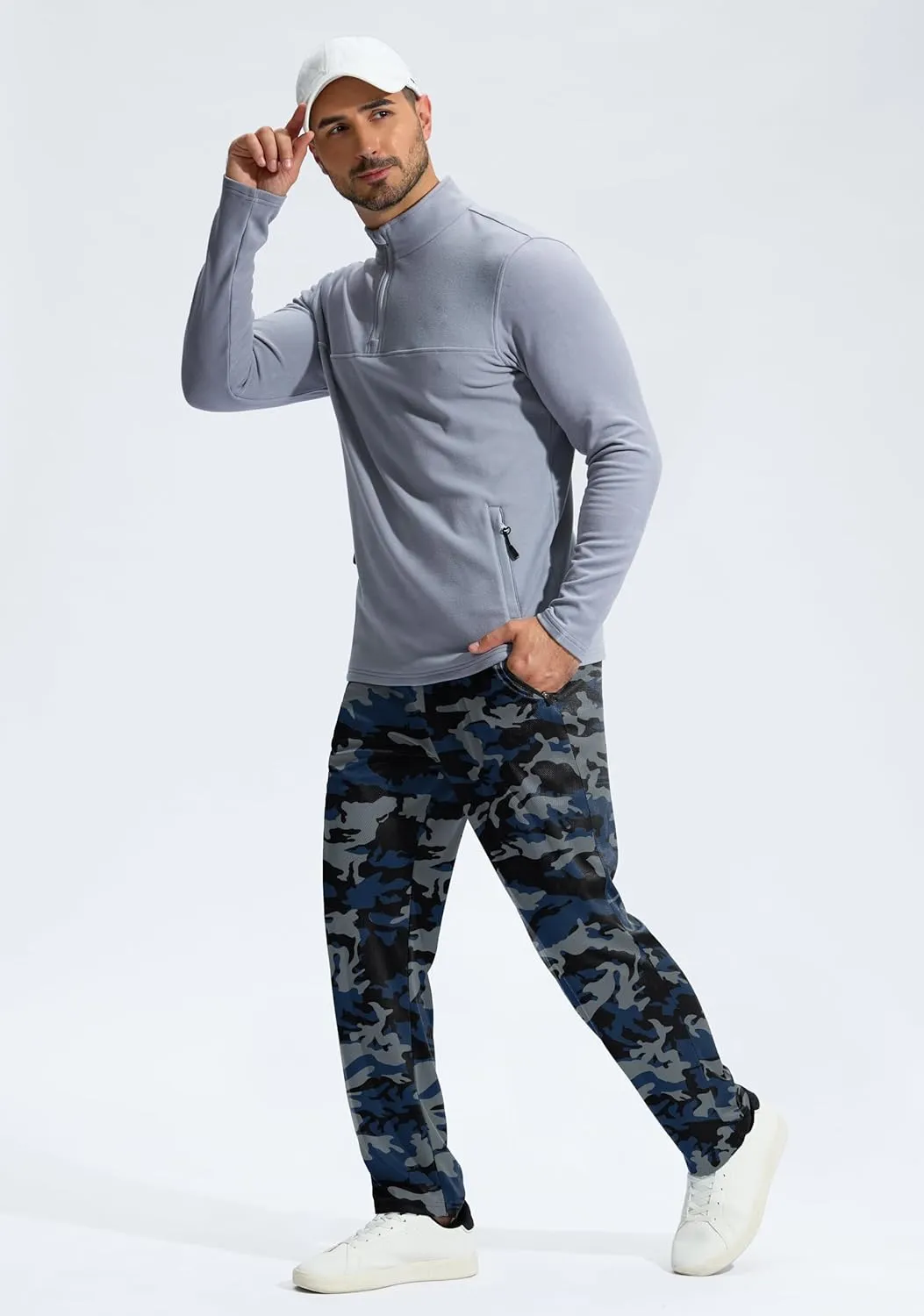 G Gradual Men's Sweatpants with Zipper Pockets Lightweight Mesh Athletic Pants for Men Open Bottom Workout Gym Running