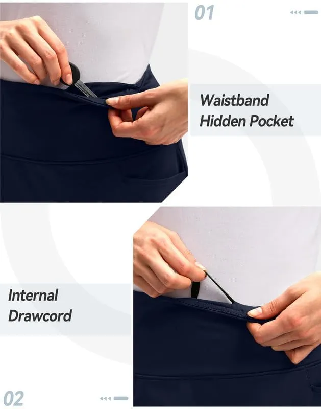 G Gradual Skorts Skirts for Women with 5 Pockets 20" Knee Length Golf Skirt Modest Long Tennis Athletic Skirts for Women